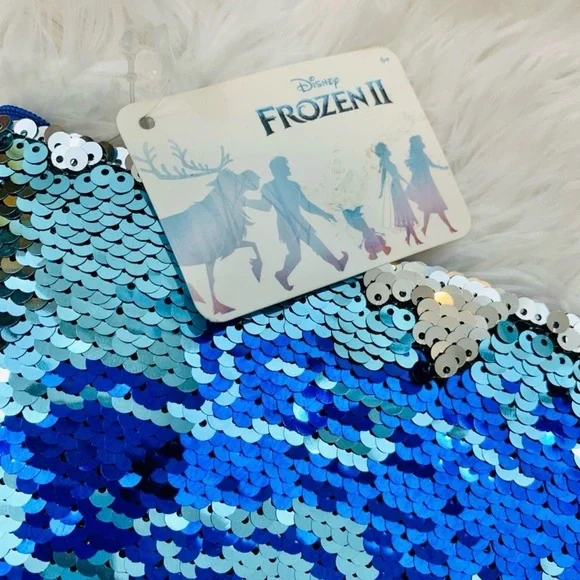 Frozen II Blue and Silver Sequin Pencil Case NWT - Picture 3 of 5